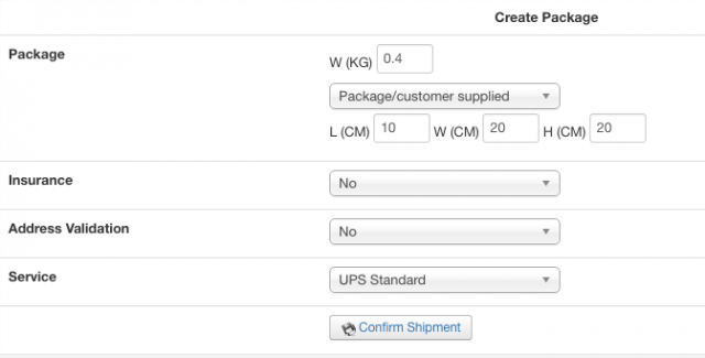 ups shipping labels vm confirm shipment dimensions